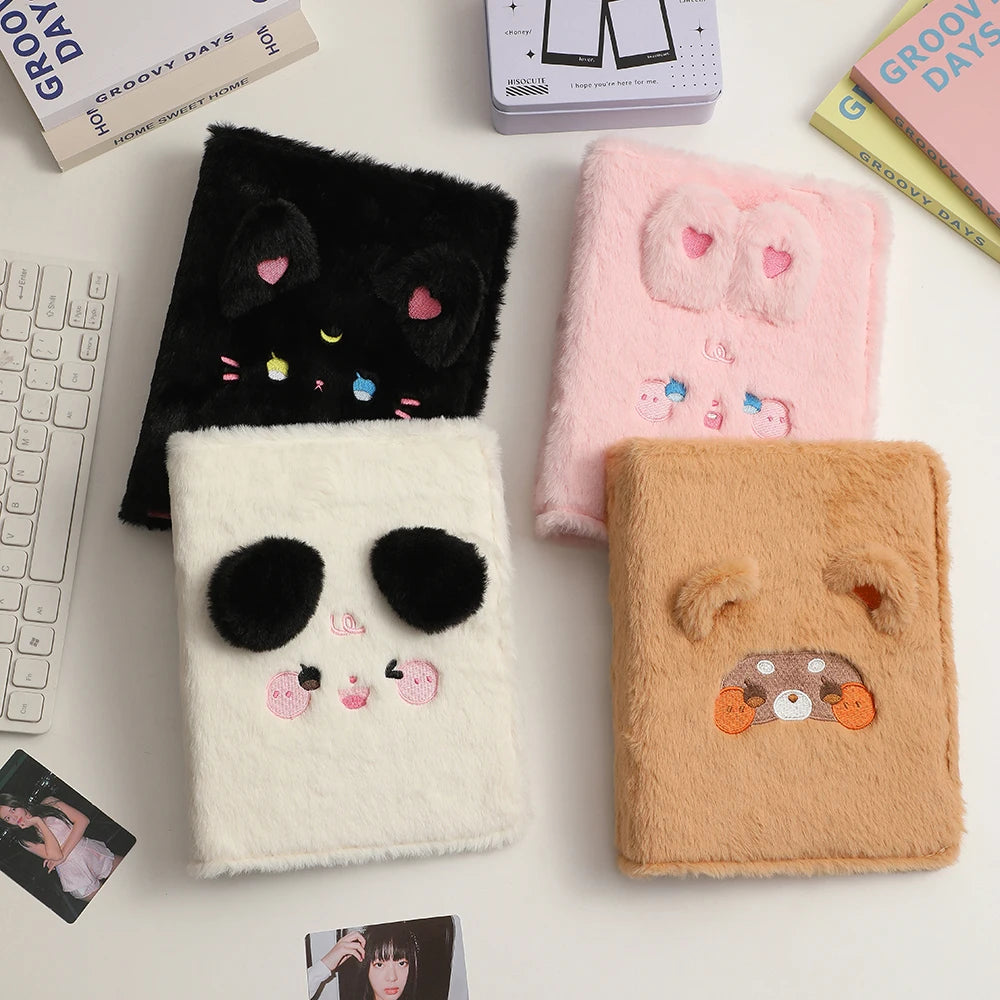 A5 Plush Binder Book  Photos Album 10 Pages Photocard Collect Cute Idol Journal Cover Replaceable Storage School Supplies