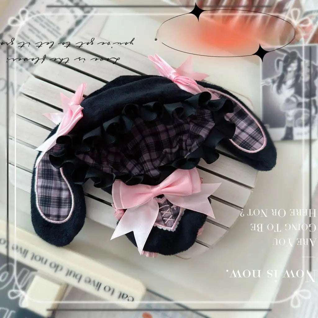 For Cotton doll 10cm 15cm baby clothes rabbit Liz dark bow onesie clothes replacement Cute Dolls Decoration Accessories