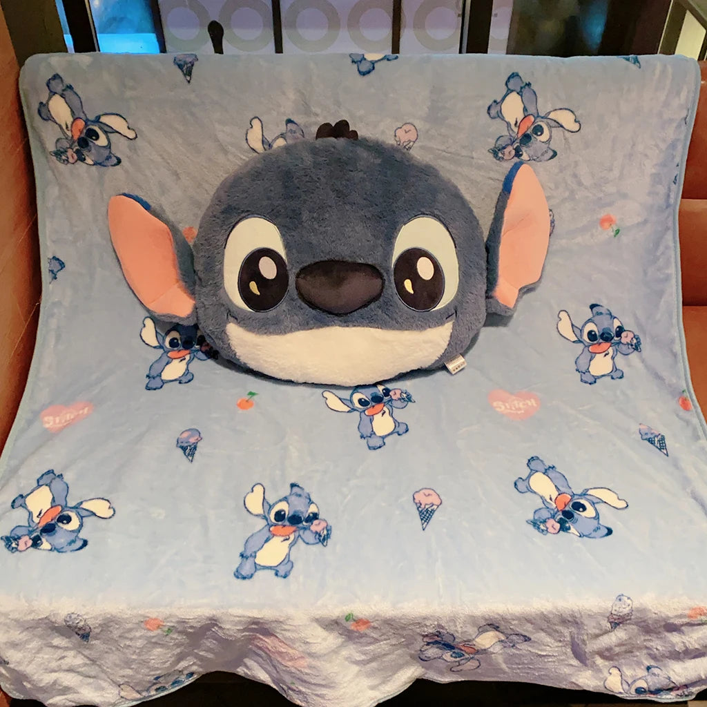 Kawaii Disney Stitch Plush Anime Stitch Plush Pillow Stitch Stuffed Alien Pillow Stitch Blanket Two In One Nap Blanket Girl Gift