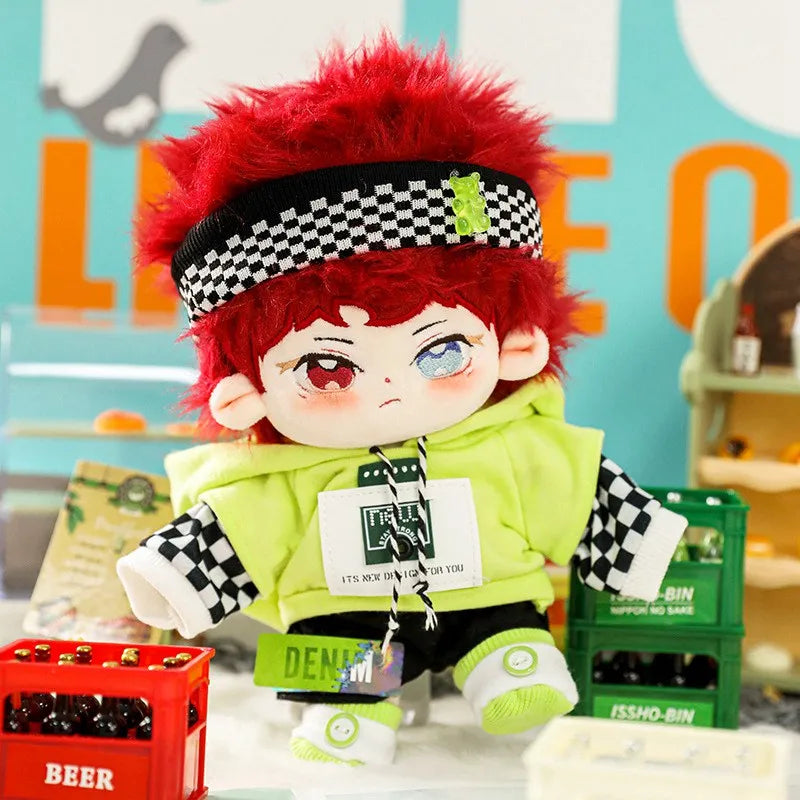 Handsome Plush Cotton Doll Idol Stuffed Super Star Figure Dolls No Attribute Fat Body Red Hair Doll Can Change Clothes Gift