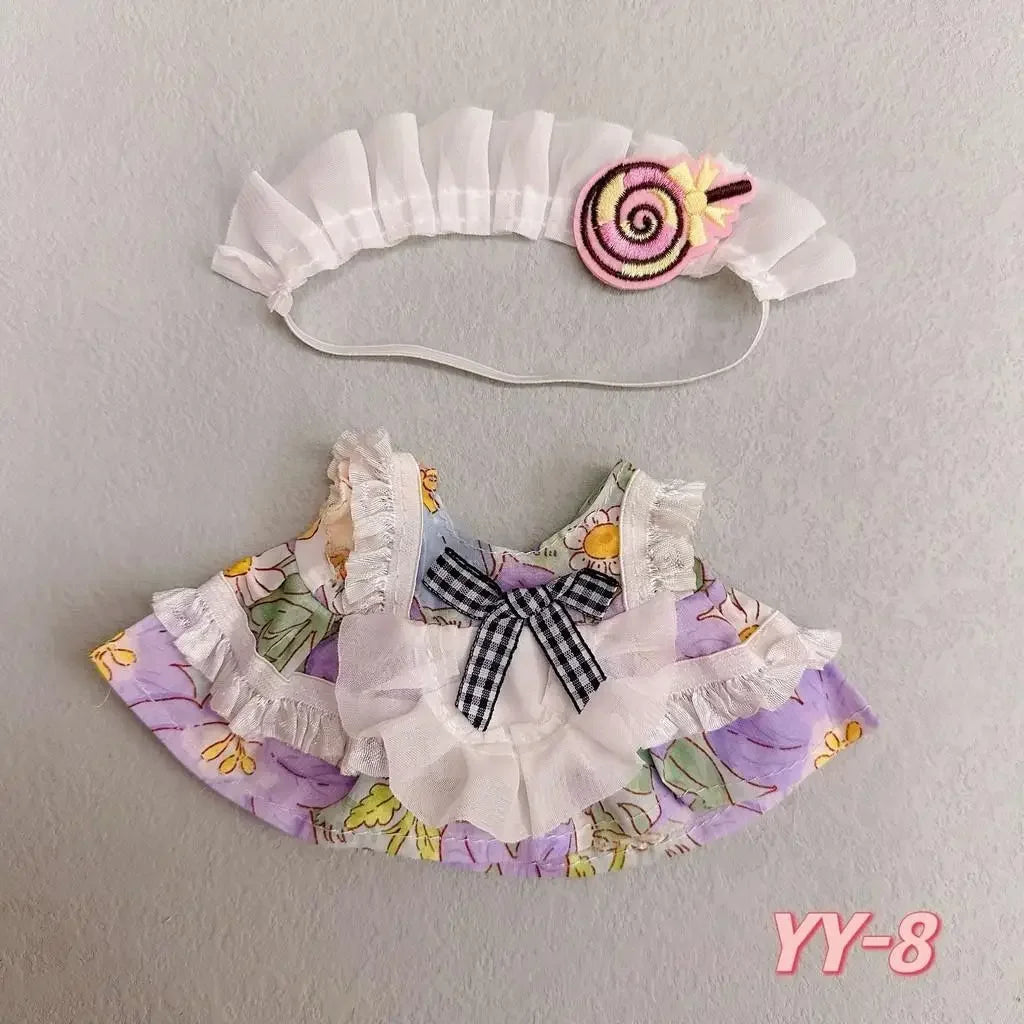 20Cm cotton doll clothes college style suit plush doll rechange cute baby clothes skirt (no doll)