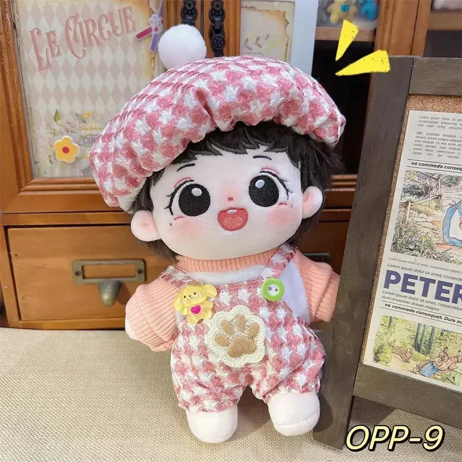 20cm cotton doll plush doll clothes for baby three V3 outfit for upset duck clothes casual overalls pants set cute skirt no doll