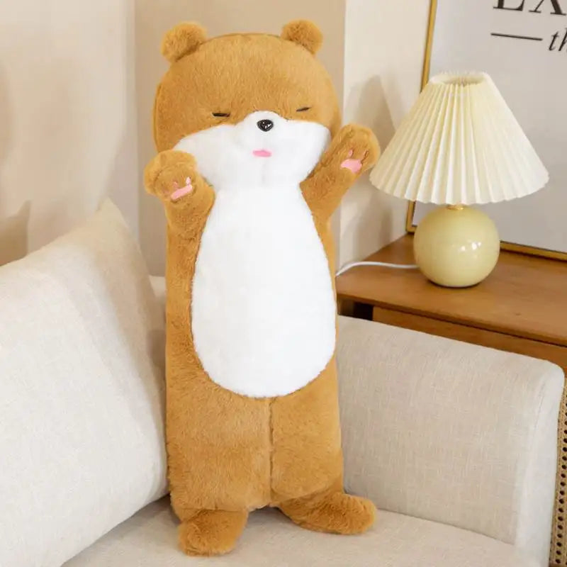 80CM Lovely Otter Plush Toys Stuffed Realistic Wild Animal Dolls Soft Sloth Long Pillow Christmas Room Decor Gift for Kids