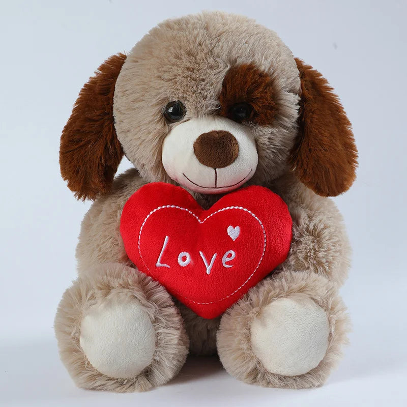 30CM Cute Heart Bear Dog Plush Toys Red Heart Print Love Creative Animal Stuffed Doll For Lovers Valentine's Day Gift