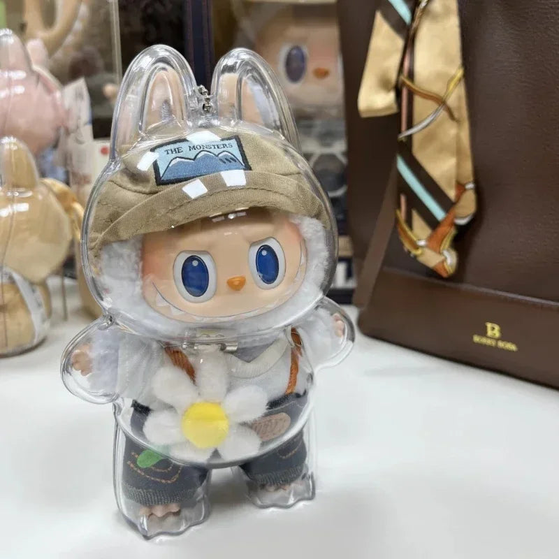 Protective Acrylic Case shell Organizer Box For Labubu V1 Fall in Wild Transparent Thickened Doll Bag