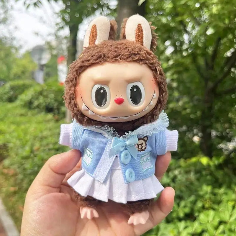 17cm Mini Plush Doll'S Clothes Outfit Accessories for Labubu Clothes Time to chill doll clothes