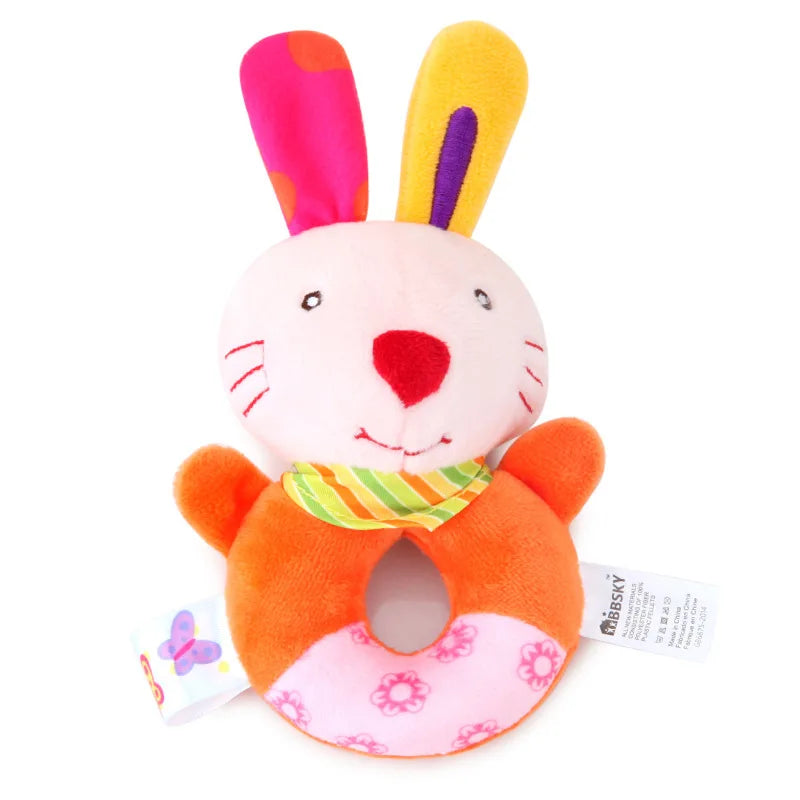 Baby Plush Rattle Cartoon Animals Crib Mobile Bed Bell Toys 0-12 Months Infant Toddler Early Educational Toy for Newborn  Gifts