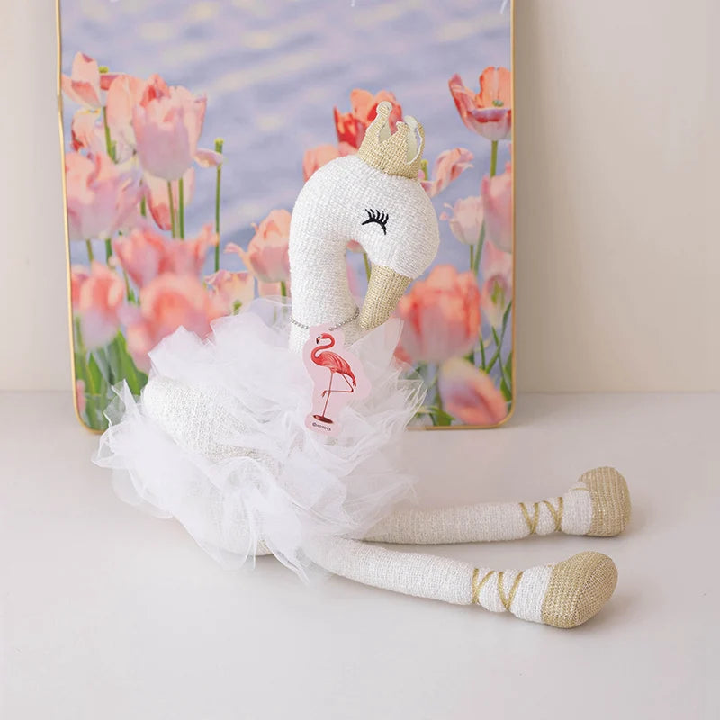 40CM Beautiful Crown Flamingo Plush Toys Romantic Elfereture Stuffed Animal Doll For Lover Festival Wedding Gift