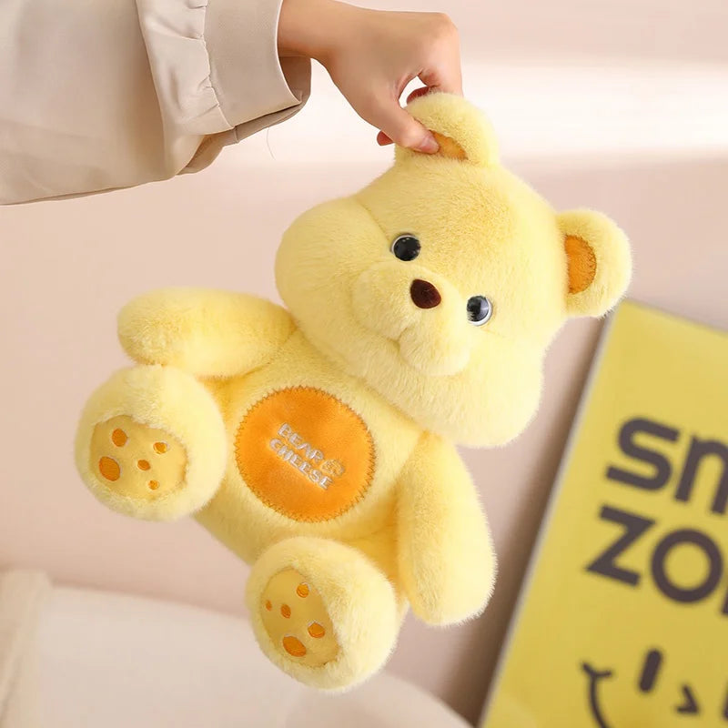 Cute Cartoon Cheese Bear Plush Toy Sitting Giant Bear Doll Girl Kawaii Room Decoration Gift For Children High Quality