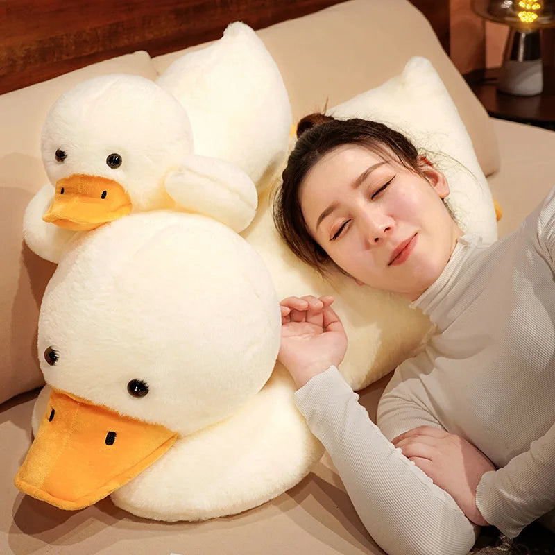 Giant Lying Duck Plush Toys Sleep Pillow Kawaii Animal Stuffed Swan Goose Plush Dolls Present Floor Mat Kids Girls Birthday Gift