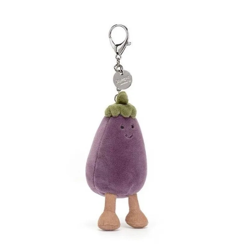 Jellycat Eggplant Doll Toy Plush Cute Car Keychain Girly Heart Children's School Bag Pendant Anime Peripheral Couple's Day Gift