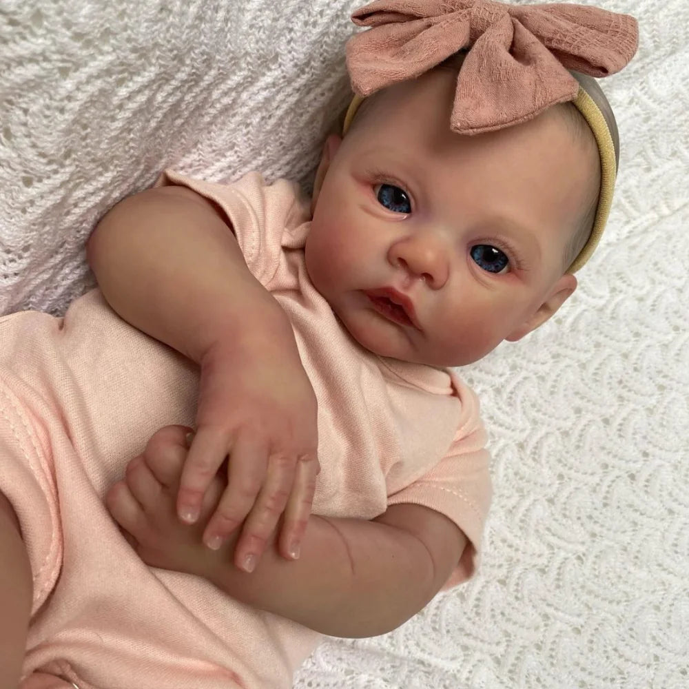 NPK 18inch Reborn Baby Doll Meadow Soft Body 100% handmade 3D Skin with Visbile Veins Collectible Art Doll Christmas Gift