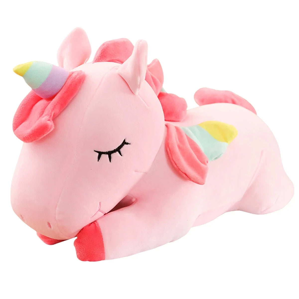 25CM Kawaii Lying Unicorn Plush Toy Stuffed Soft Cute White Pink Horse Appease Doll Toys for Kids Girls Birthday Gift New