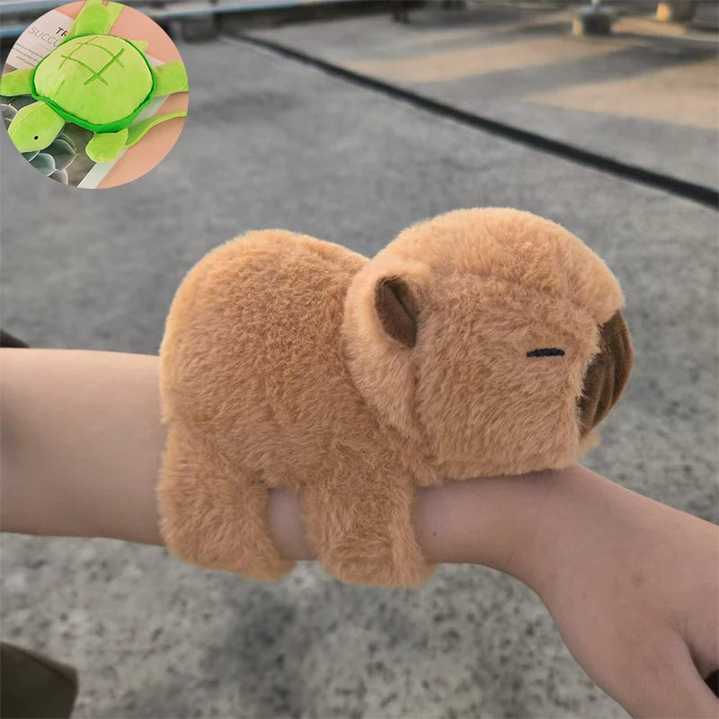 Animal Wristband Slap Bracelets Capybara Clap Circle Toys Slap Wrap Wristband Bracelet Capybara Plush Toy Kids Christmas Gift