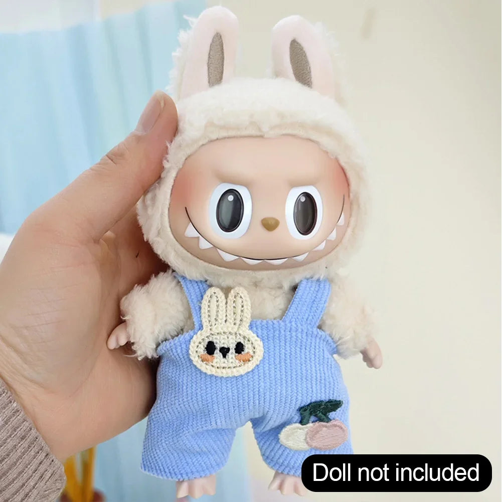 Mini Plush Doll'S Clothes Outfit Accessories For Korea Kpop Exo Labubu Idol T-shirt overalls slippers glasses Clothing Gift