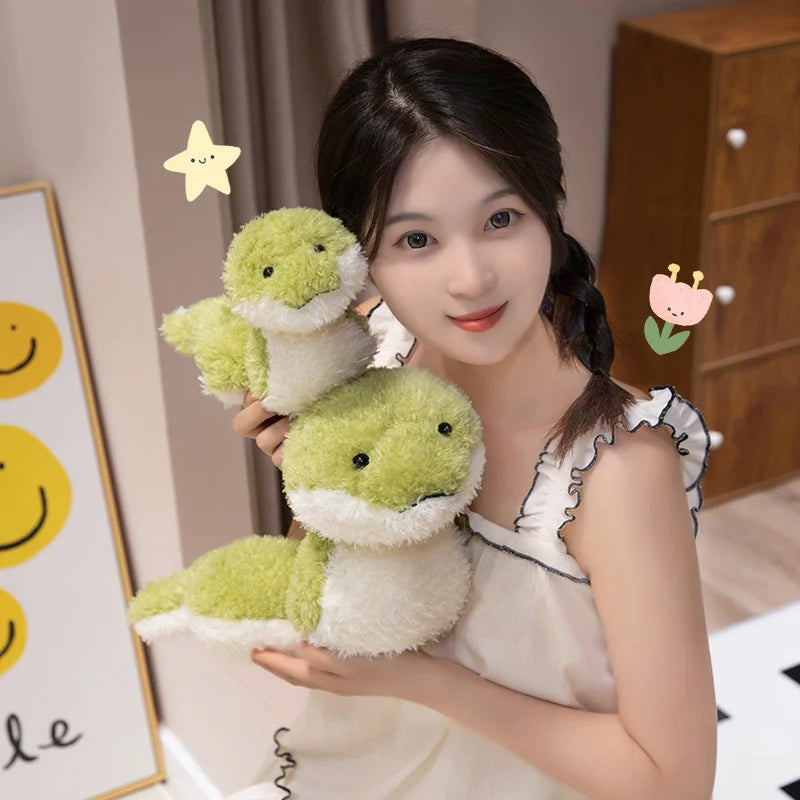 Kawaii Hot Sale Fluffy Cartoon Soft Snake Plush Doll Green Small Snake Plush Toy Decoration Bedroom Sofa Gift For Friends