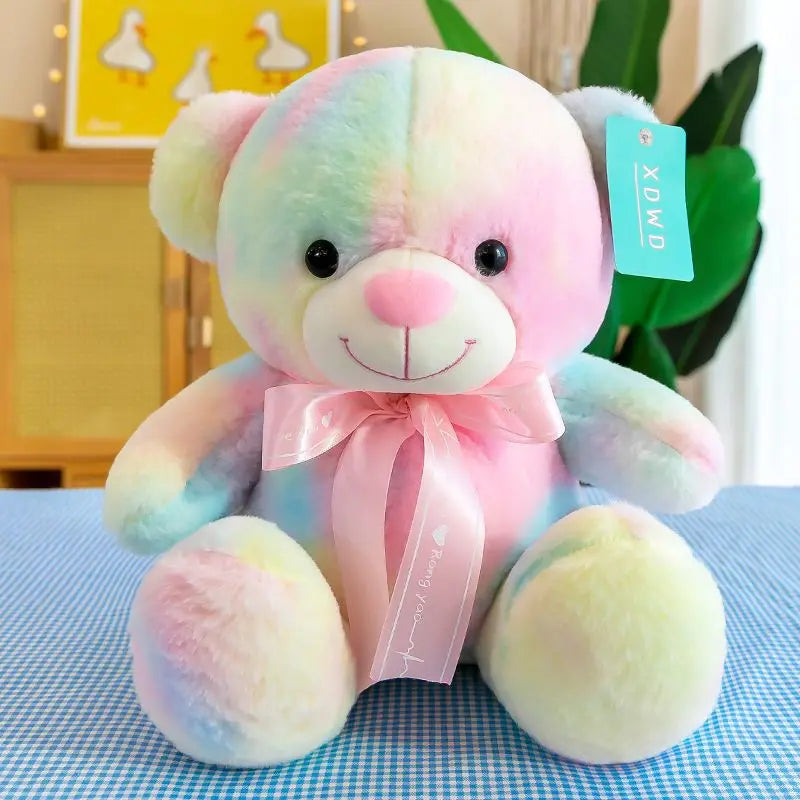 Disney Rainbow Bear Doll Cartoon Anime Cuddly Bear Plush Toys Sleep With The Sitting Models Rag Dolls Children Birthday Gift Toy