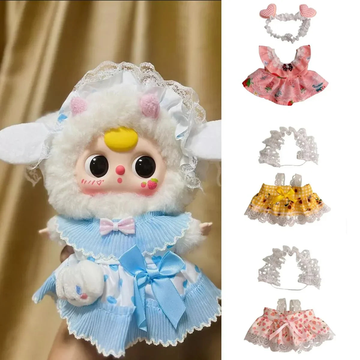 20cm cotton doll cute and sweet Lolita dress 20cm doll changing clothes small skirt for Baby three v3 no doll