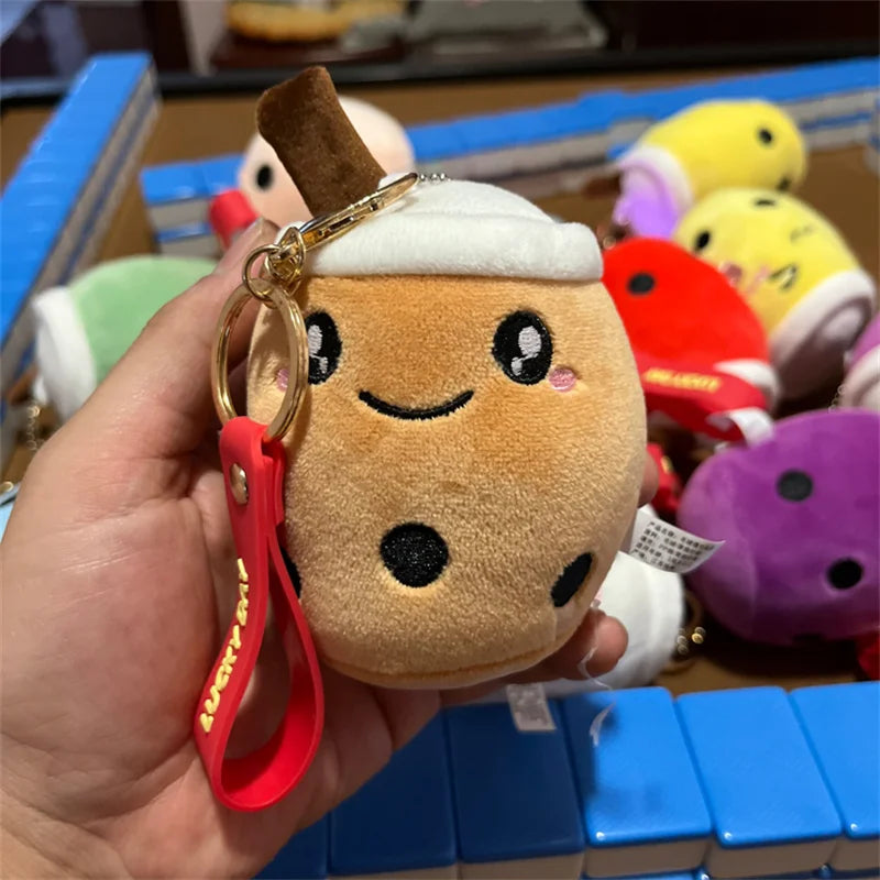 Lovely Bubble Tea Keychain Soft Plush Toy Keychain Stuffed Boba Doll Cute Backpack Decoration Best Birthday Xmas Gift for Girls