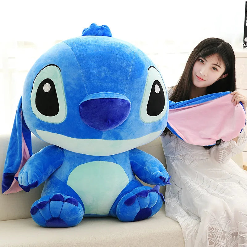 MINISO Disney Cartoon Blue Pink Stitch Plush Dolls Anime Toys Lilo and Stitch 35CM Stich Plush Stuffed Toys Christmas Kids Gift