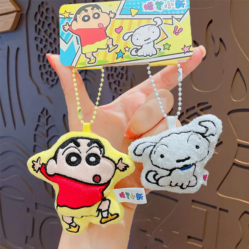 Genuine Crayon Shin-chan Cute Plush Doll Car Keychain Children's Creative School Bag Pendant Animation Peripheral Holiday Gift