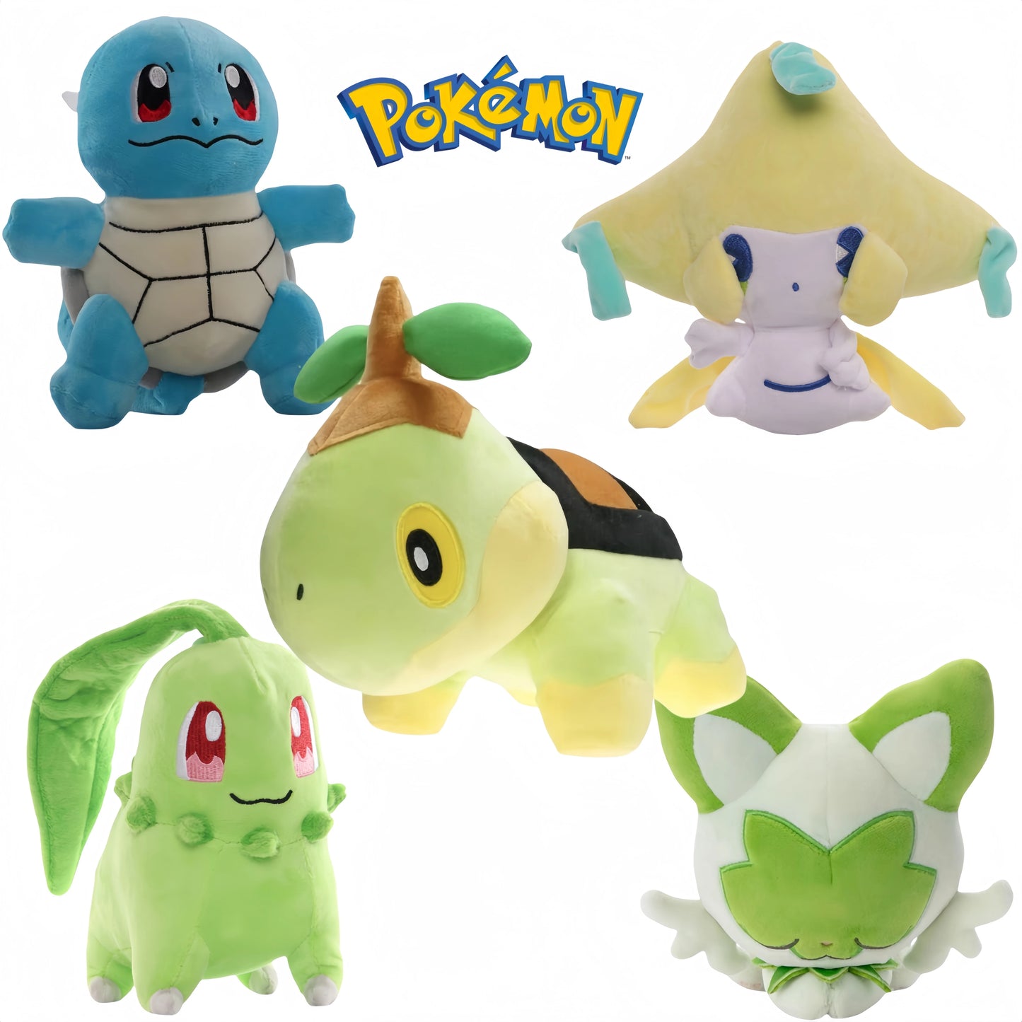 Pokemon Turtwig Plushies Doll Pikachu Kawaii Chikorita Stuffed Plush Toy Celebi Jirachi Squirtle Toys Hobby Collection Kids Gift