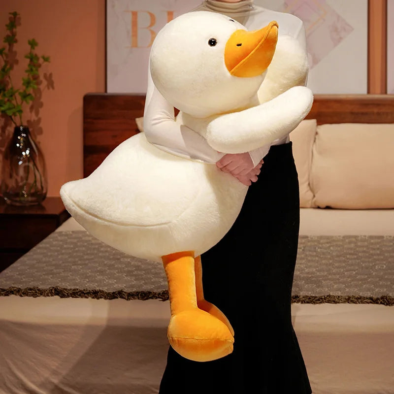 Giant Lying Duck Plush Toys Sleep Pillow Kawaii Animal Stuffed Swan Goose Plush Dolls Present Floor Mat Kids Girls Birthday Gift