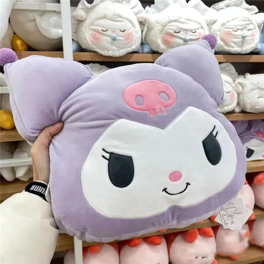 New Sanrio Kuromi Comfortable Plush Stuffed Animal Kawaii Cartoon Sofa Cushion Pillow Toy Plushies Birthday Gift For Girls