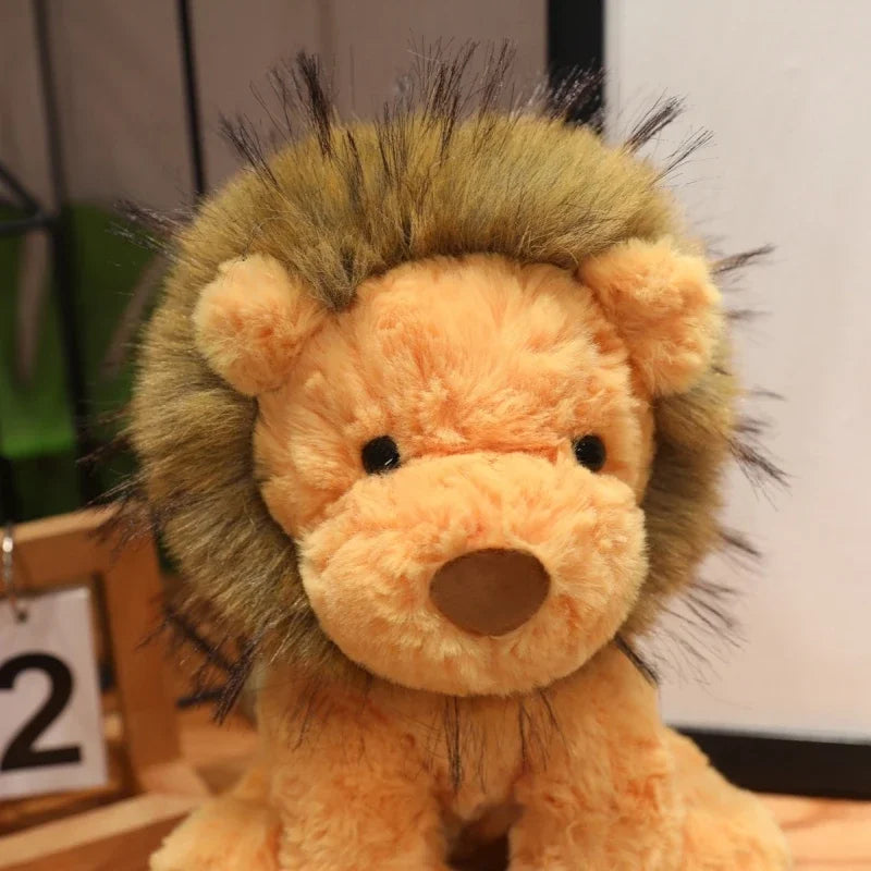 Lifelike Lion Plush Doll Soft Stuffed Toys Wild Animal Lion King Throw Pillow Cute Sofa Cushion Toys Kids Birthday Gift