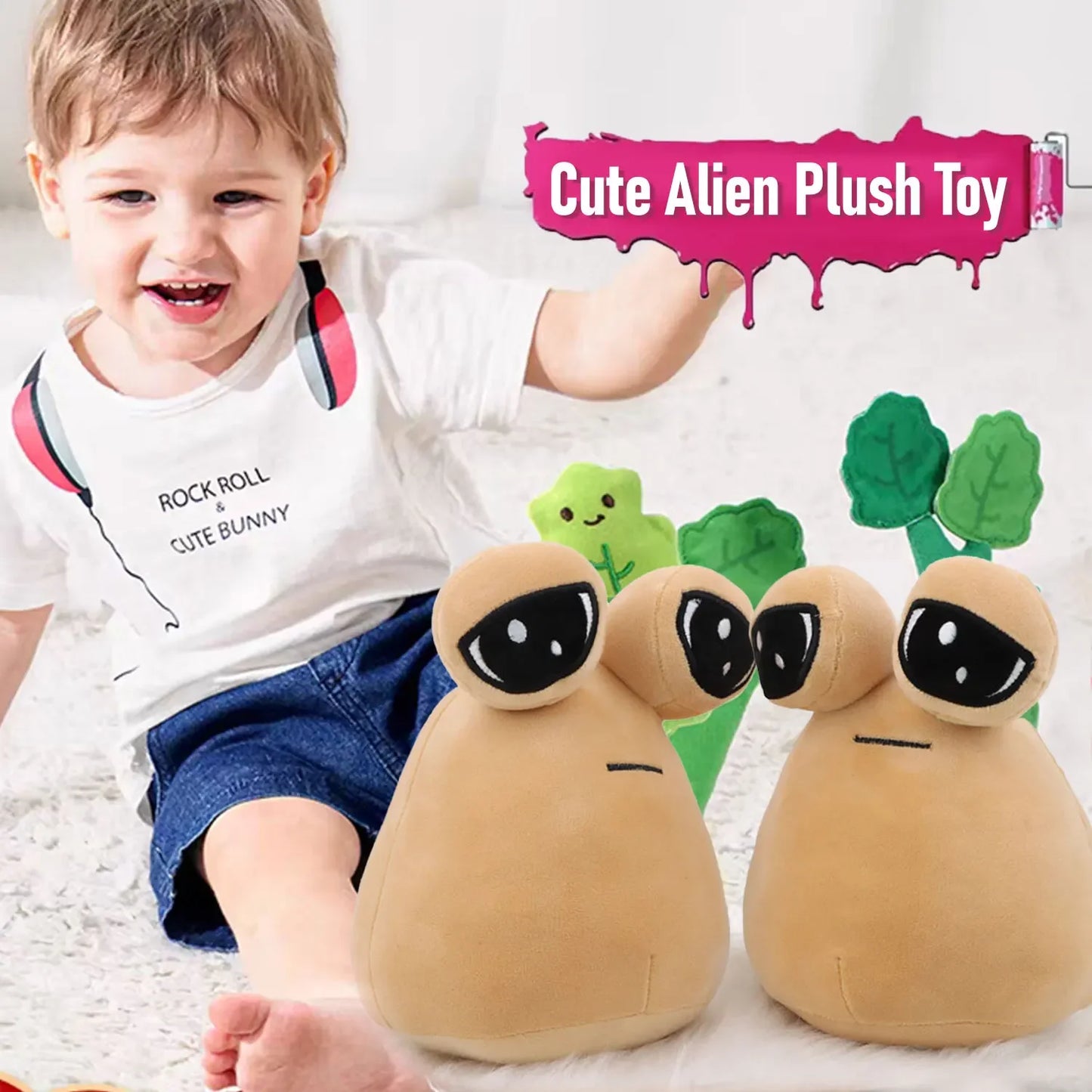 New 1/7PCS Hot Game My Pet Alien Pou Plush Toy Furdiburb Emotion Alien Plushie Stuffed Animal Pou Doll 22cm