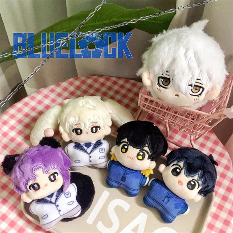 Mini Blue Lock Plush Toy Keychain Nagi Backpack Charm Anime Peripheral Cute Stuffed Doll Bag Decoration Birthday Gift