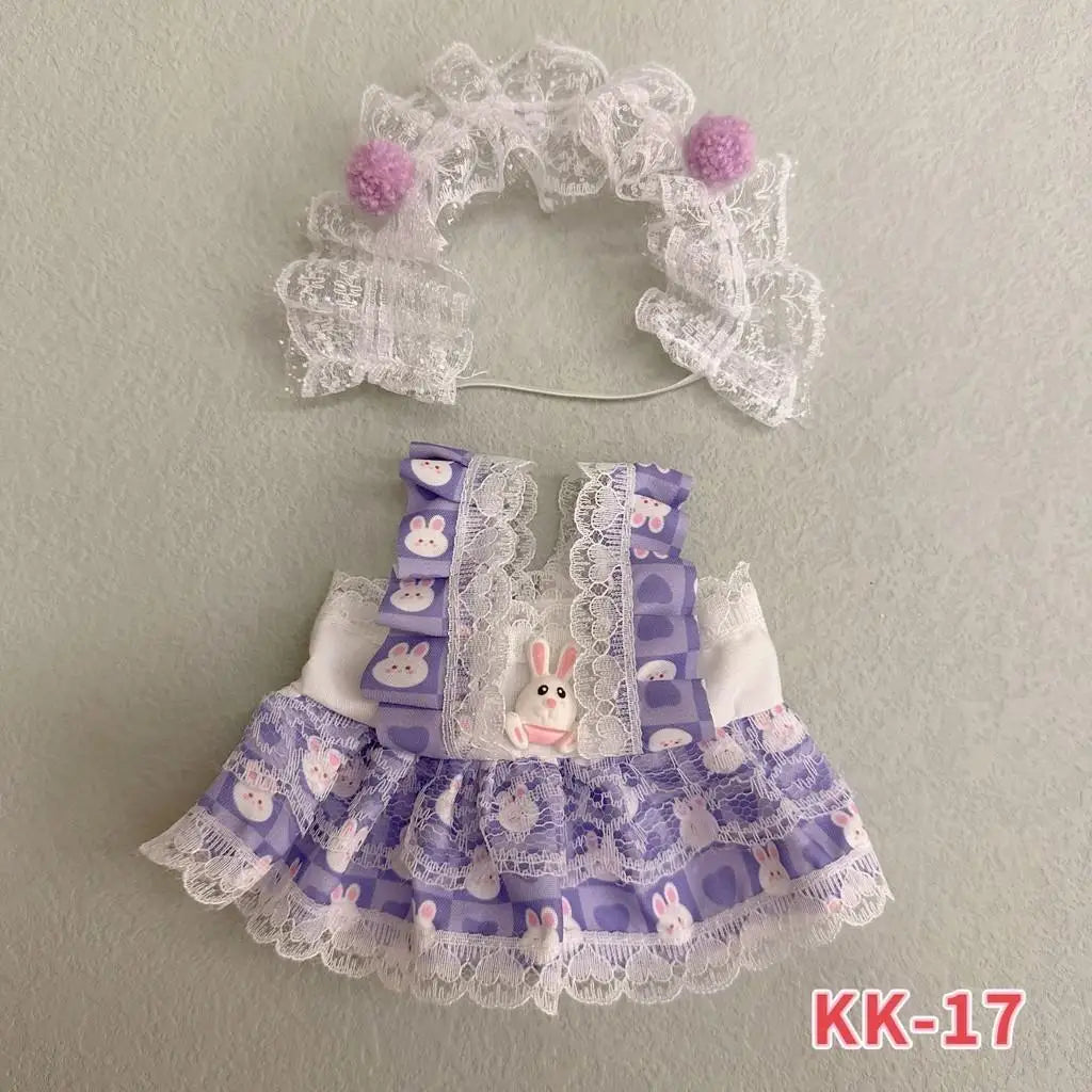 20cm doll change clothes small skirt for Upset duck cotton doll cute and sweet Lolita dress