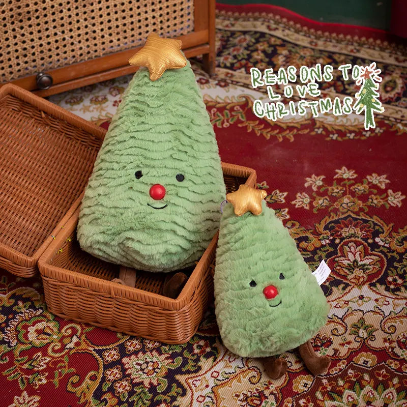 Kawaii Hot High Quality Christmas Plush Dolls Pillow Christmas Tree Gingerbread Man Gift box Wreath Plush Toys For Girls Present