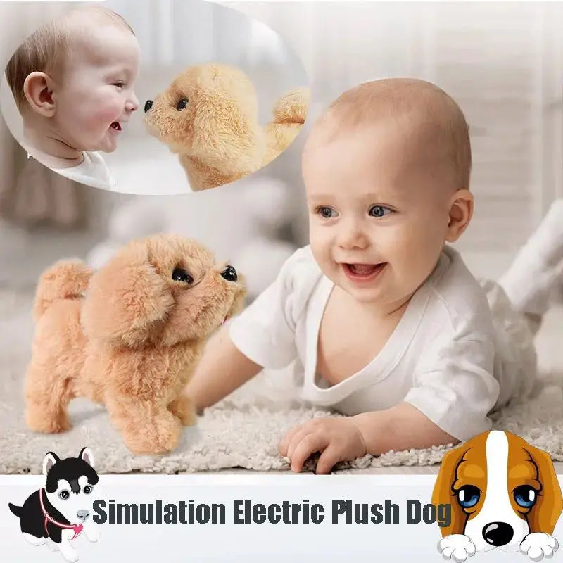 Baby Toy Dogs That Walks and Barks Tail Wagging Plush Interactive Electronic Pets Puppy  Montessori Toys for Girls Toddlers Kids