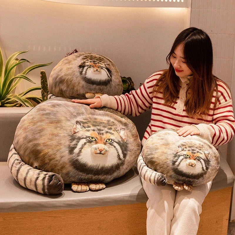 30/40/50cm Kawaii Simulation Wild Animals Otocolobus Manul Doll Pillow Super Soft Stuffed Cat Toys Cushion Nice Birthday Present