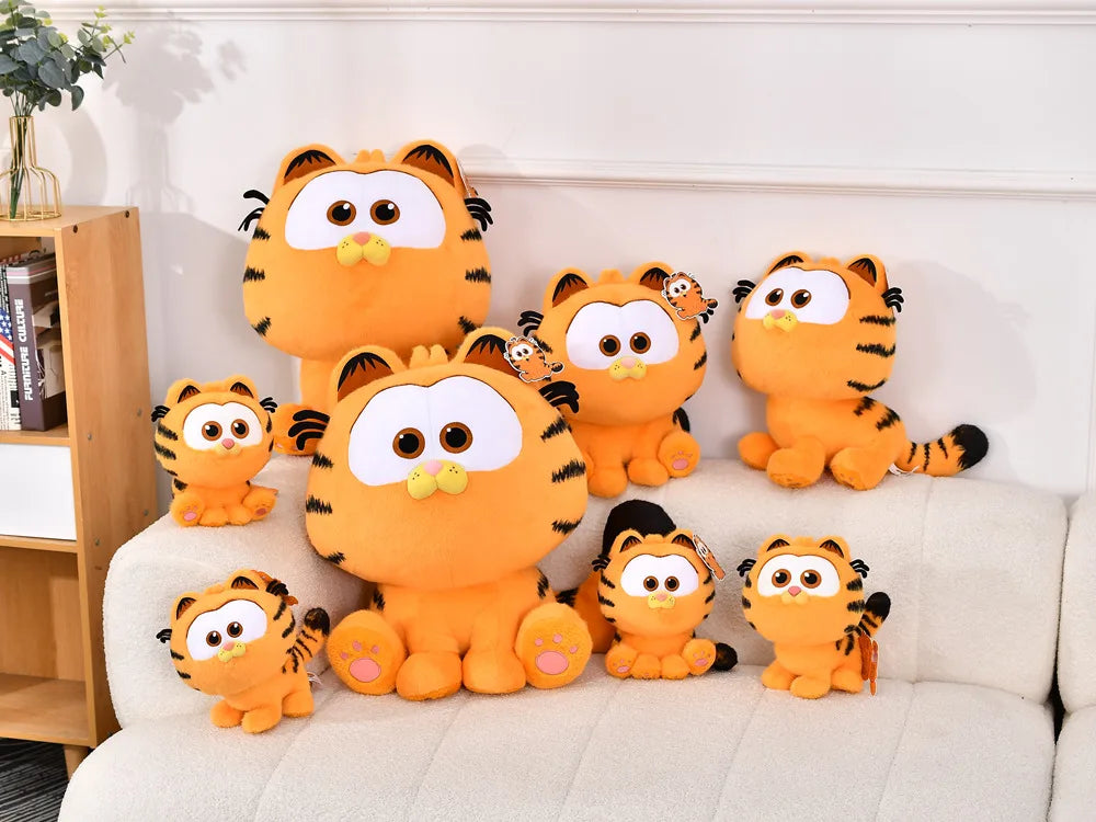 Original MINISO Garfield Kittens Plush Lazy Ginger Cat Stuffed Doll Anime Kitty Peluche Toys Hobbies Sofa Cushion Xmas Kid Gift