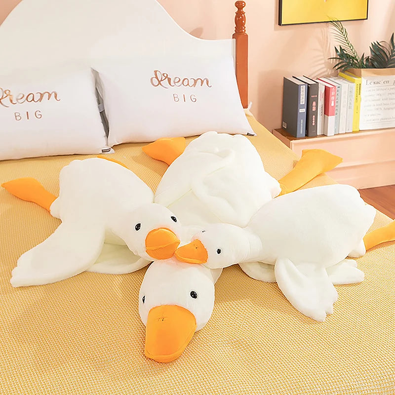 Cute Big White Goose Plush Toy Kawaii Huge Duck Sleep Pillow Cushion Soft Stuffed Animal Doll Birthday Gift For Kids