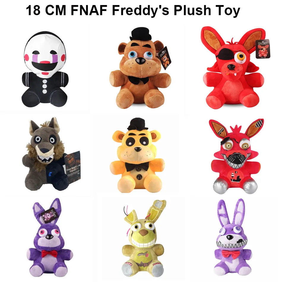 FNAF Plush Toy Set - Freddy, Foxy, Chica, Bonnie Stuffed Dolls