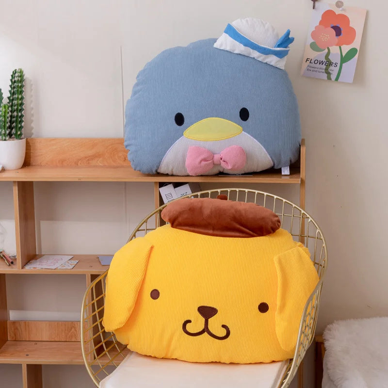 Sanrio Pom Pom Purin  Hangyodon Cinnamoroll Kuromi Tuxedo Sam Hello Kitty Plush Cushion Sofa Bedroom Home Decor Sleeping Pillow