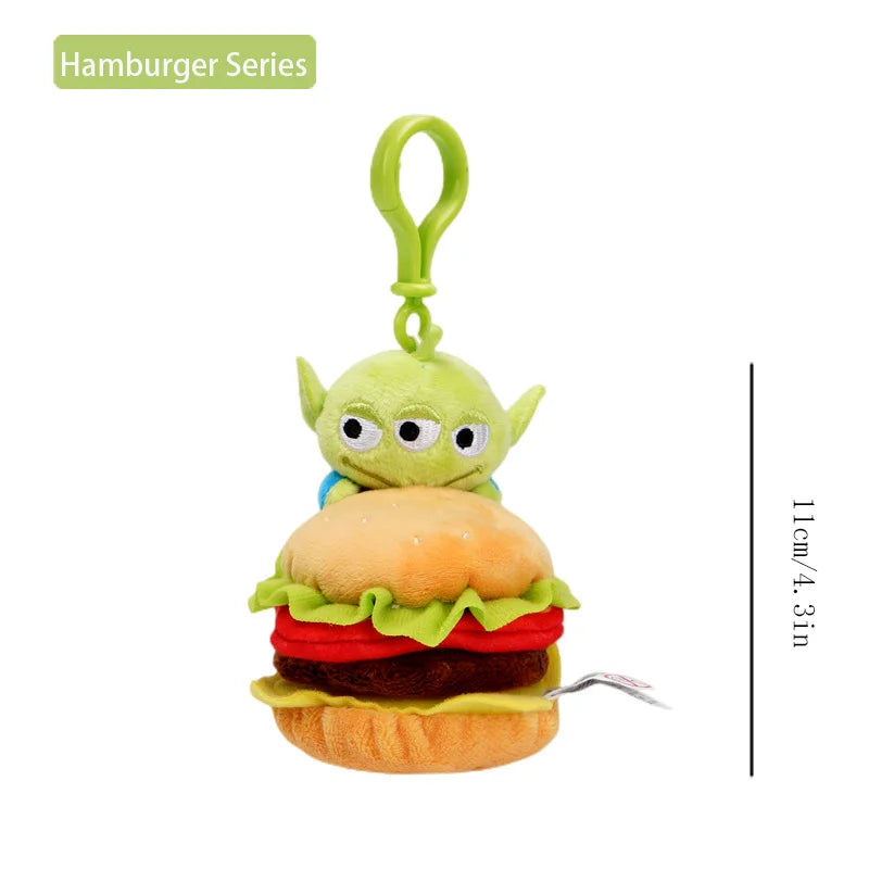 Disney Toy Story Alien Cute Kawaii Three Eyes Boy Plush Pendant School Bag Backpack Pendant Keychain Plush Toy Birthday Gift