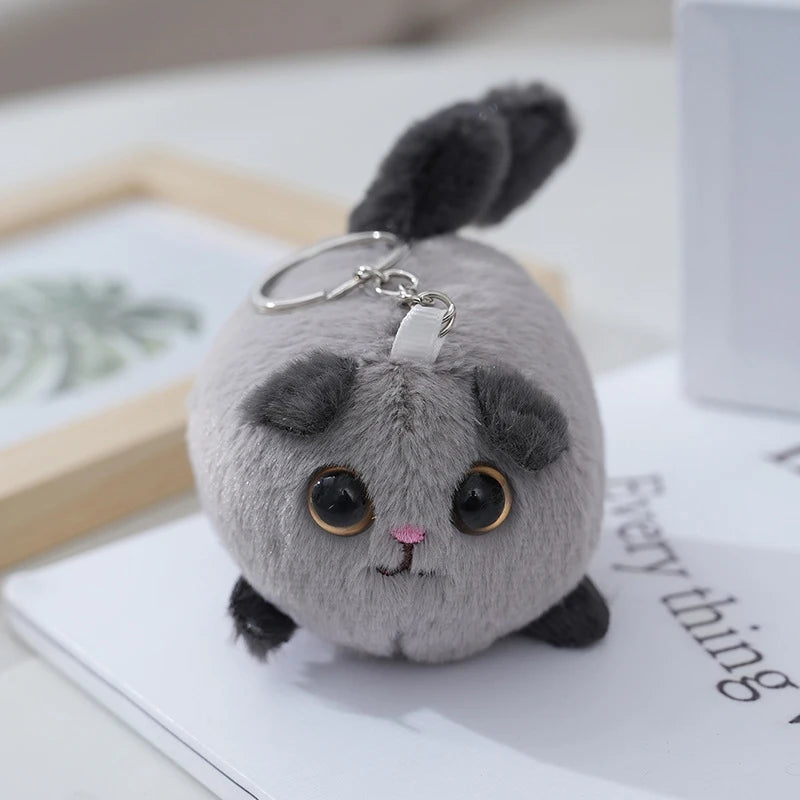 Cartoon Long Tailed Cat Plush Doll Keychain Creative Plush Doll School Bag Pendant Fashion Backpack Decoration Accessories Gifts