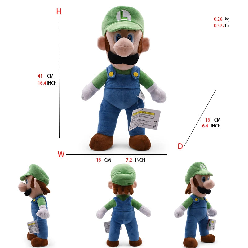 Super Mario Bros Plush Doll Mario Luigi Yoshi Peach Bowser JR Mushroom Peluche Dolls Koopa Troopa Backpack Anime Cartoon Plushie