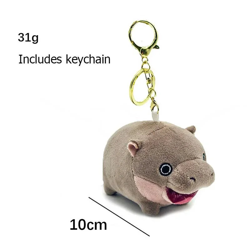 Moo Deng Plush Keychain Bag Pendant The Hippo Plush Doll Key Chain Cute Pygmy Hippopotamus Bouncy Pig Plush Doll Bag Charms