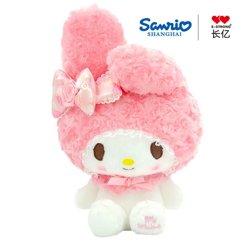 22-30cm Genuine Sanrio Hello Kitty Kawaii Rose My Melody Anime Stuffed Animals Plush Doll Companion Toy Children Birthday Gift