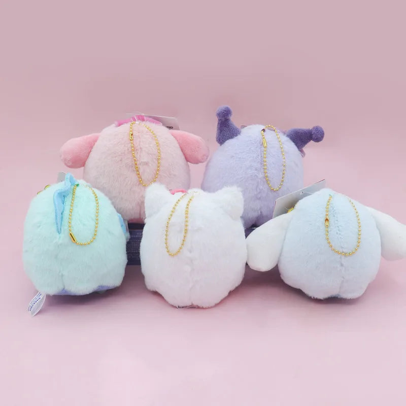 Sanrio Cute Plush Doll Candy Hello Kitty Car Keychain Cinnamoroll Children's School Bag Pendant Anime Peripheral Holiday Gift