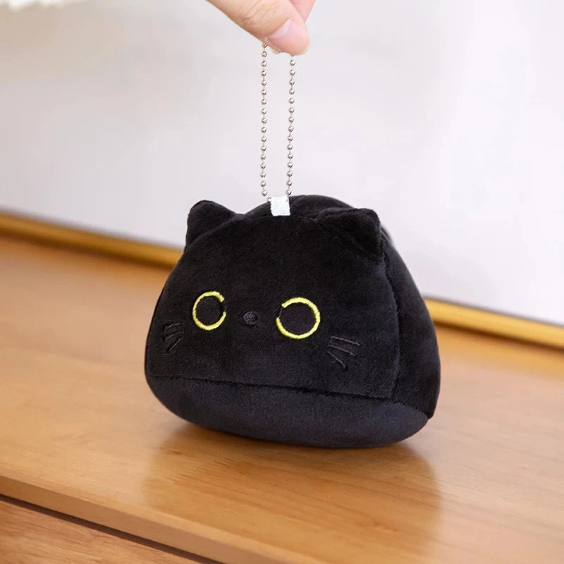 1pc Cute Fat Black Cat pendant Plush Toy Soft Lovely Anime Pillow Cartoon Animal Stuffed Doll Girls Valentine Day Gift Ornaments