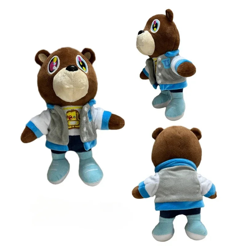 26CM Kanye Teddy Bear Plush Toys Cartoon Stuffed Soft Bear Dolls Life-like Cute Suit Vest Blue Camouflage Kanye Toys Pillow Gift