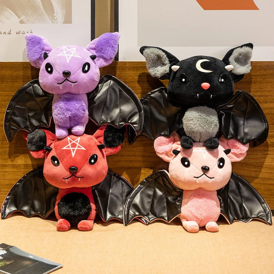 30cm Halloween Plushy Four-color Demon Bat Cartoon Soft Model For Boys and Girls Christmas Halloween Holiday Gifts