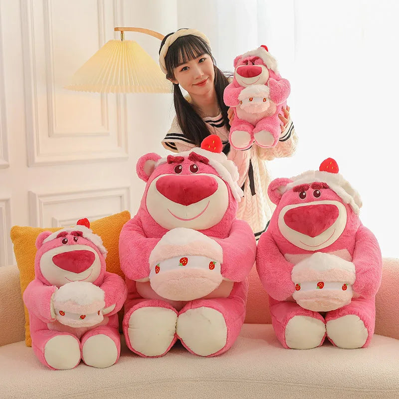 Cake Strawberry Bear Doll Cartoon Anime Disney Plush Toy Rag Doll Funny Scissor Machine Catching Machine Doll Event Gift Toy