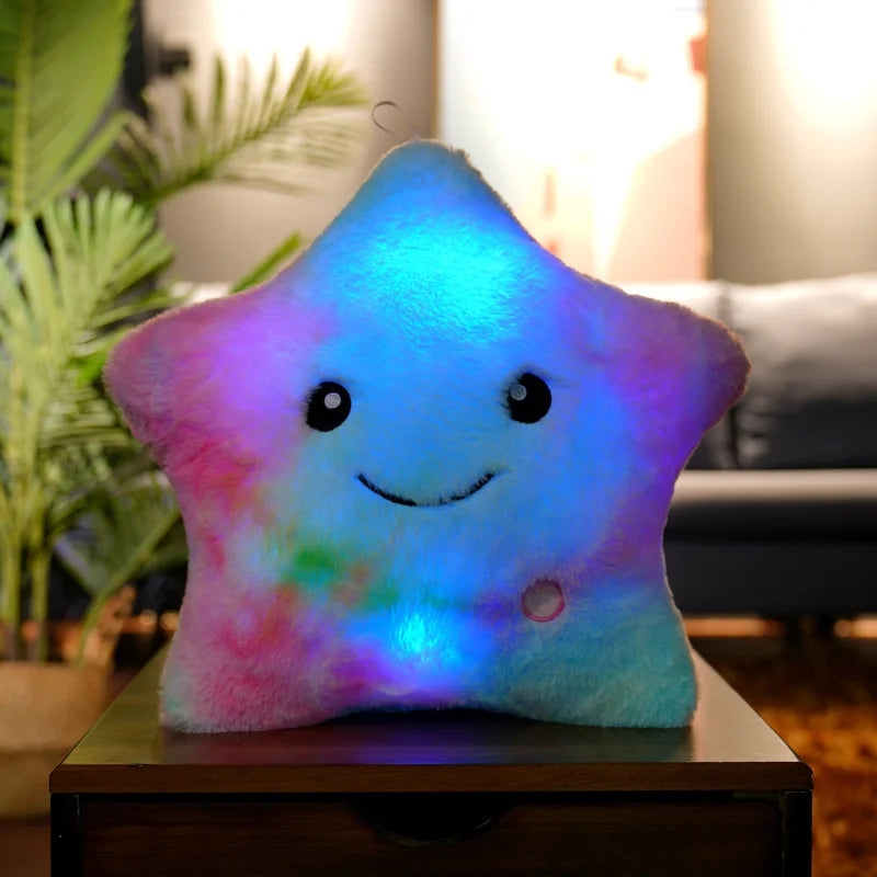 Creative Toy Luminous Pillow Soft Stuffed Plush Glowing Colorful Stars Cushion Led Light Toys Gift For Kids Children Girls